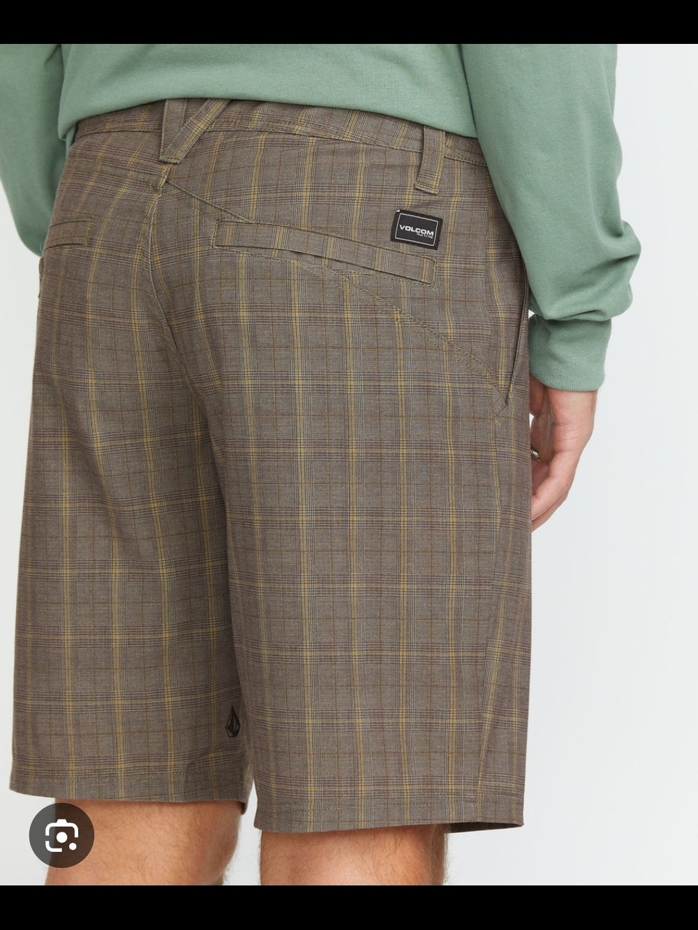 Volcom Plaid Brown Men's Shorts, Size 32